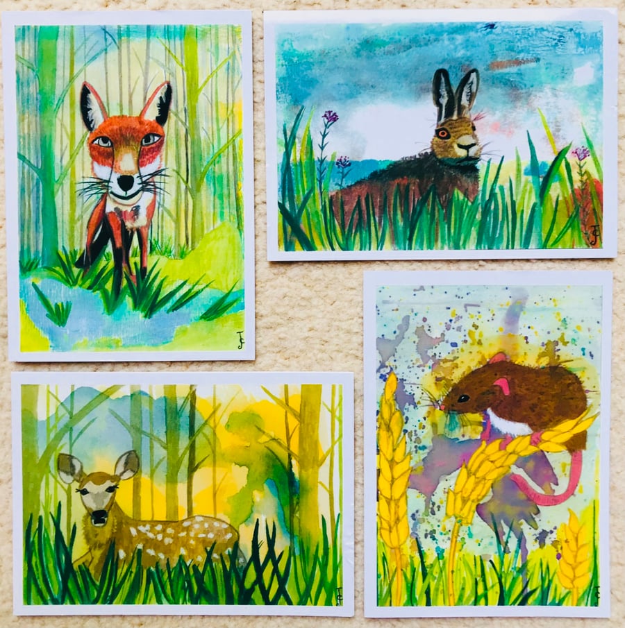 Watercolour cards set