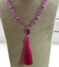Fuchsia Tassel Necklace - Image 7