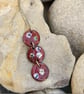 Three disk dusky pink enamel pendant with sterling silver chain - Image 1