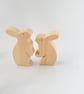 Wooden Rabbit Hug ornament - Image 2