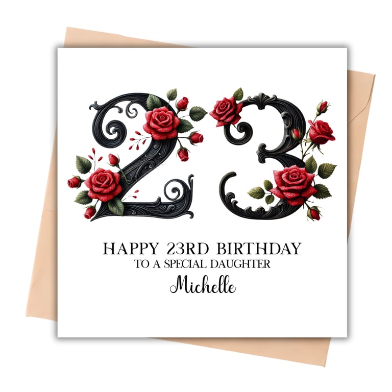 Any Age - Red Rose Age Happy Birthday Card