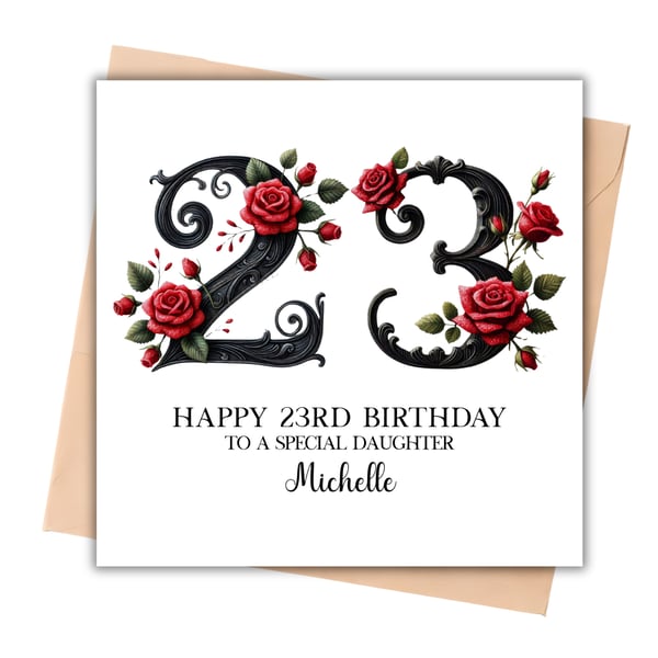 Any Age - Red Rose Age Happy Birthday Card