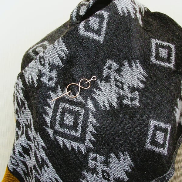 Shawl Pin, Copper Celtic Infinity Knot