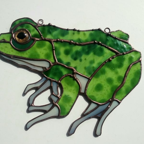 Stained Glass 'Ribbert the Frog' - handmade in Hampshire