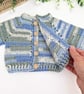 Handmade Baby Cardigan - Newborn to 1-2 Years - Crochet in Blue & Green - Image 2