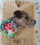 Needle Felted Border Terrier Brooch - Image 3