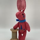 Raspberry Bunny The Little Hand Embroidered Heathered Felt Rabbit  
