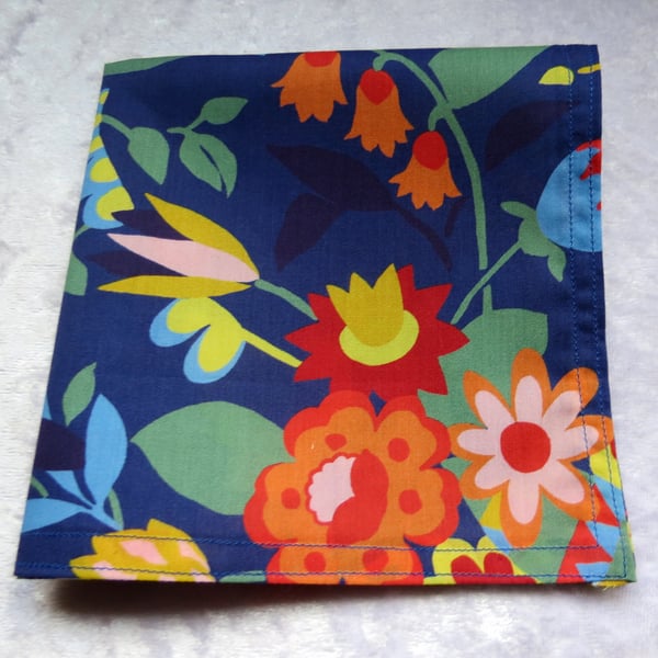 Liberty Lawn handkerchief. Floral Ballet. Cotton handkerchief.