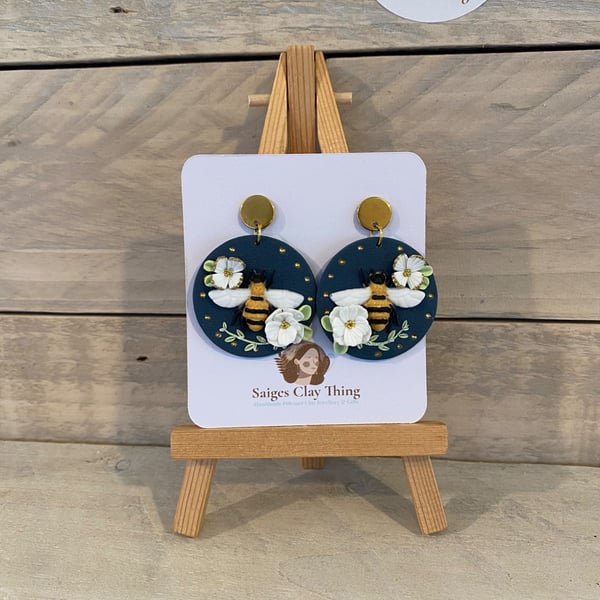 Bumble Bee Handmade Earrings 