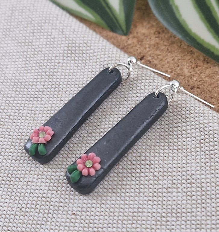 Flower Polymer Clay Earrings: Floral