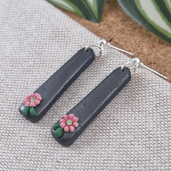Flower Polymer Clay Earrings: Floral