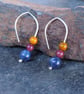 Blue Sodalite and Jasper Bead Drop Earrings, Argentium Silver Earrings - Image 3