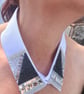 Luxe White & Black Detachable Statement Collar - Upcycled Crystal Neckcessory - Image 9