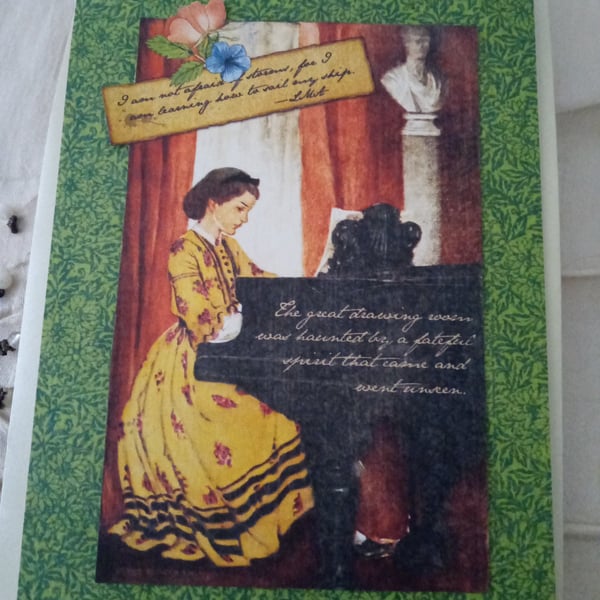 Vintage-style Little Women card - Treasured Keepsake - Blank Card