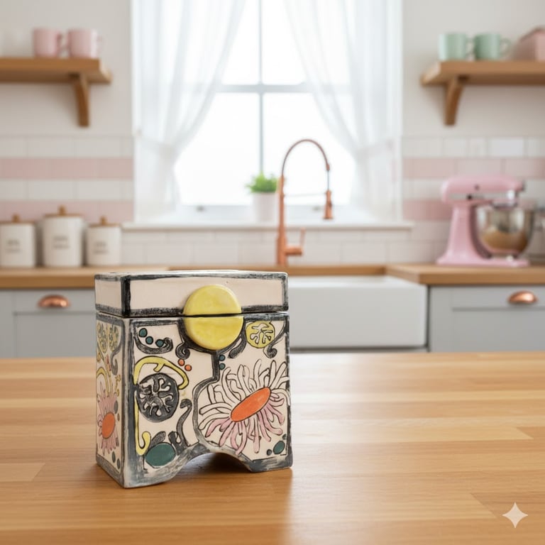 'MagicGarden' Keepsake pot - handmade ceramic