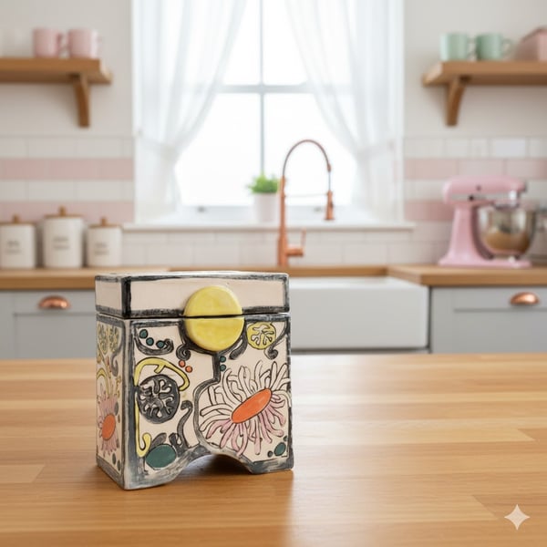 'MagicGarden' Keepsake pot - handmade ceramic