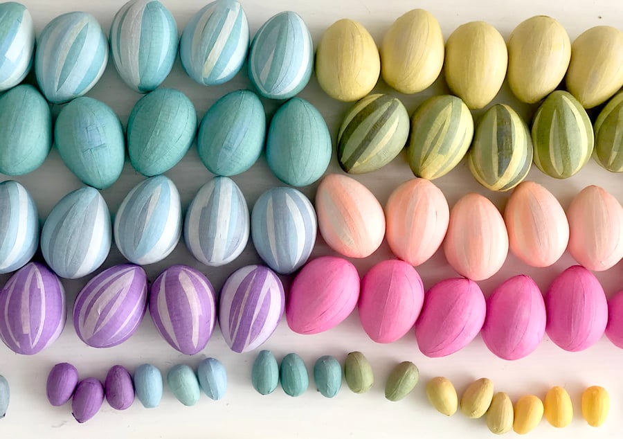 Set of 6 Paper Mache Easter Eggs