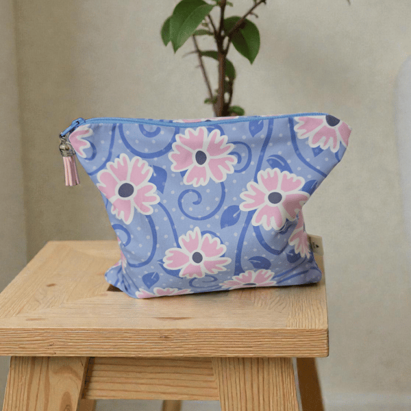 Handmade flora makeup bag