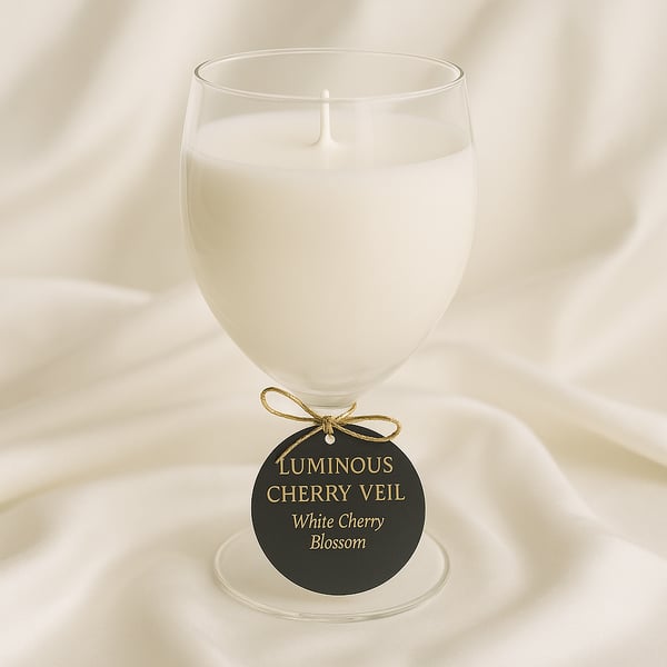 Cherry Veil White Cherry Blossom Candle in Saxon Wine Goblet – LUMINOUS