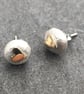 Soul Pebble Studs, gold heart studs, pebble studs, round gold heart studs.  - Image 10
