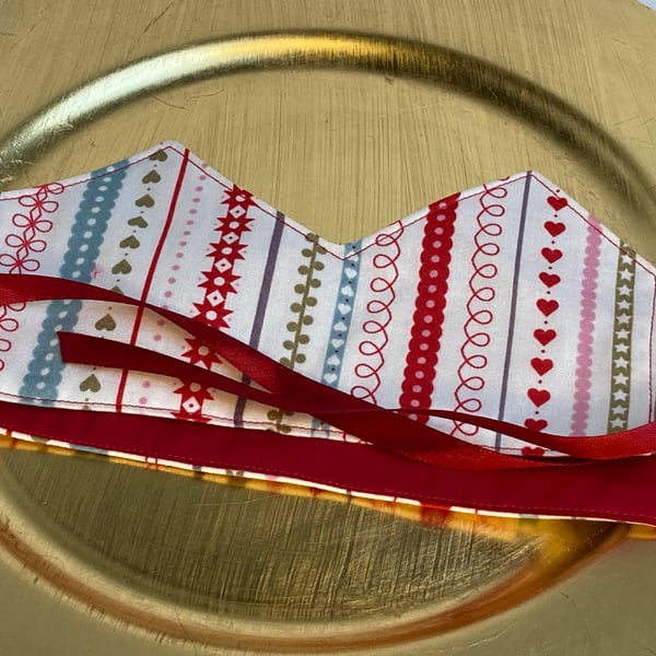 Pick and Mix Christmas Party Crowns. Reusable and waste free. Stripes on white