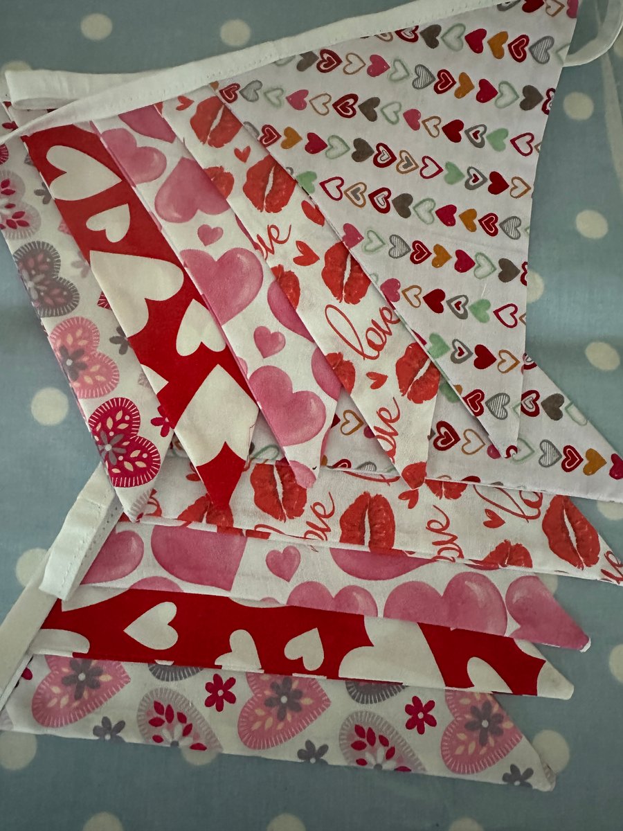 Valentines, Love Heart, Pink, Red Bunting