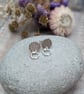 Sterling Silver Hammered Disc Stud Earrings with Hoops - JBJ3005 - Image 2