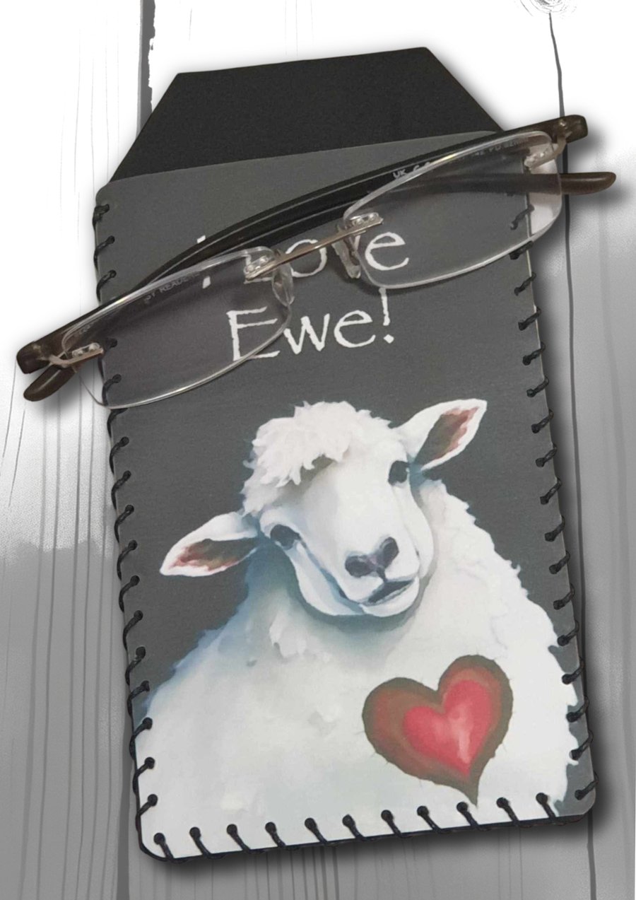 I Love Ewe Glasses Case