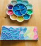 Hand Bound A6 Mixed Media Sketchbook with Coptic Stitch Exposed Spine. Wave. - Image 9
