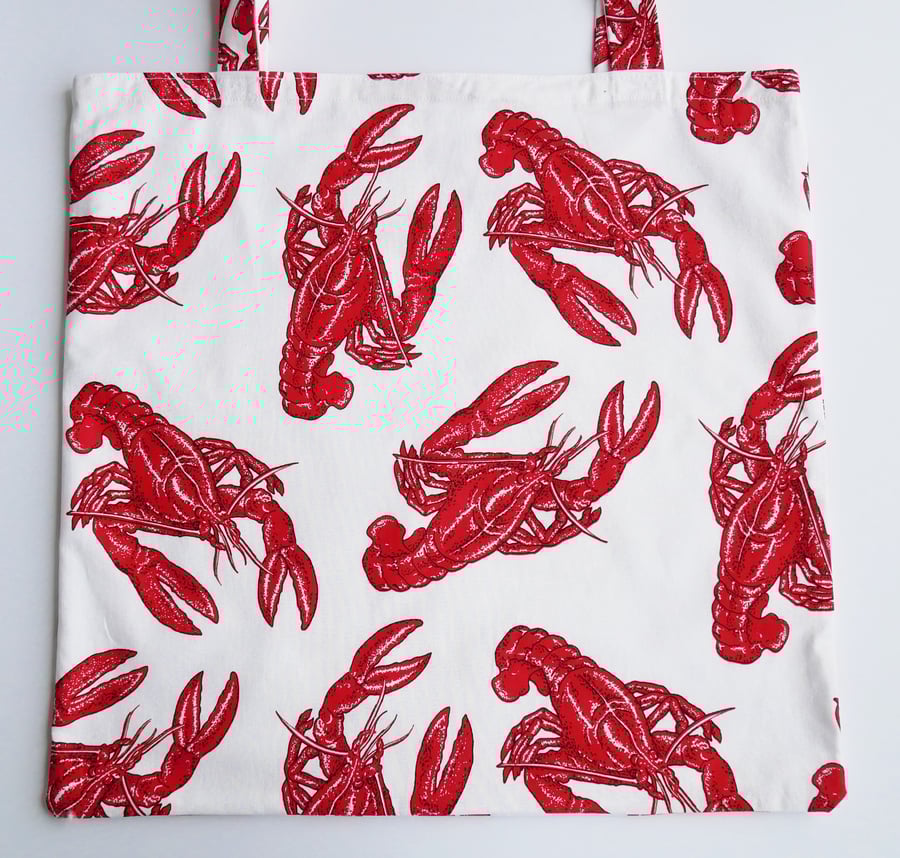 Rock Lobster - Large Cotton Square Tote Bag