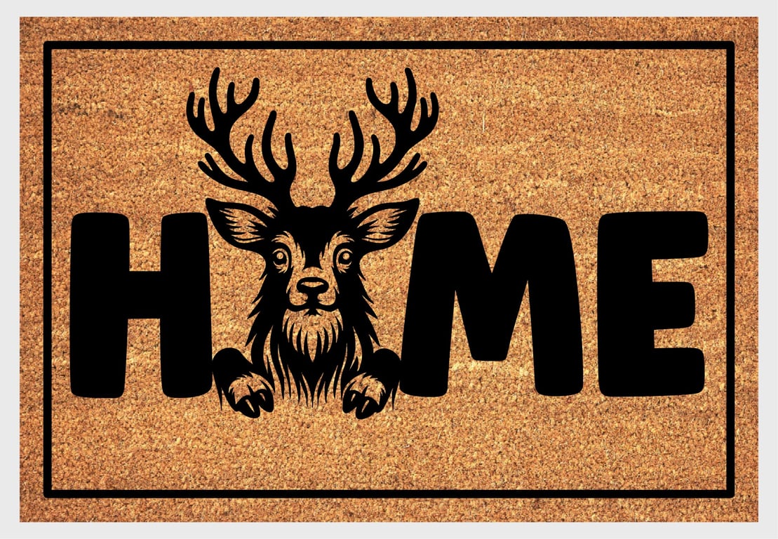 Reindeer Home Door Mat No.1 - Reindeer Welcome Mat - 3 Sizes