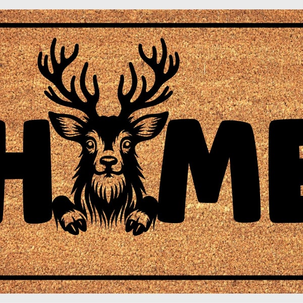 Reindeer Home Door Mat No.1 - Reindeer Welcome Mat - 3 Sizes