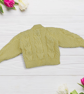 Hand Knitted Lemon Yellow Baby Cardigan 0 to 3 Months Teddy Button Sweater - Image 8