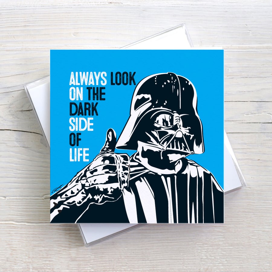 Star Wars Dark Side Funny Geeky Blank Greetings card