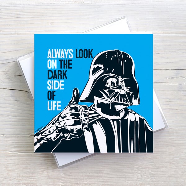 Star Wars Dark Side Funny Geeky Blank Greetings card