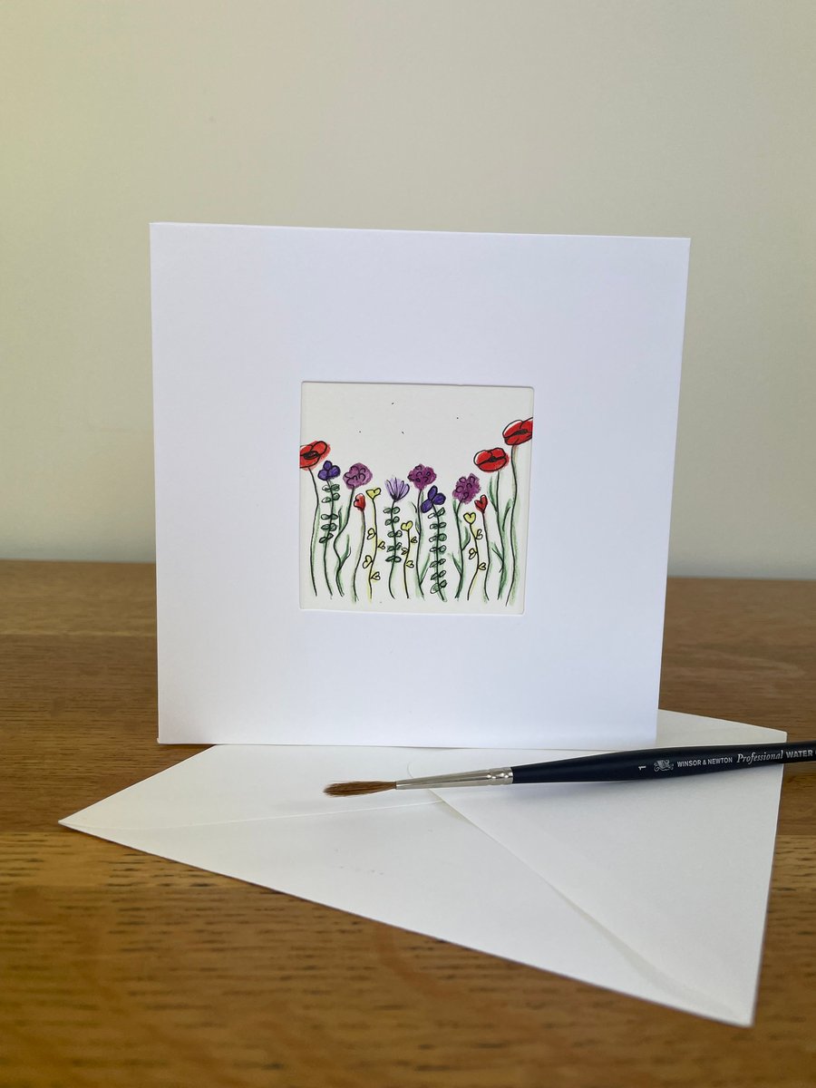 Hand Painted Greetings or Keepsake Card