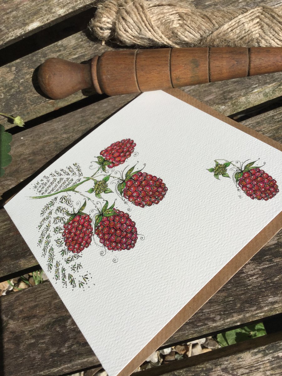 Homegrown Raspberries Greeting Card 