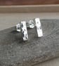 Sterling silver bar studs, Minimalist jewellery, Small everyday earrings - Image 1