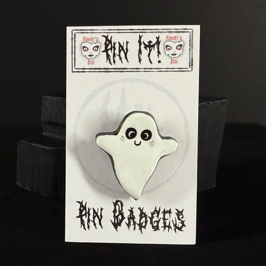 Pin It! Sheet Ghost Cold Porcelain Pin Badge 