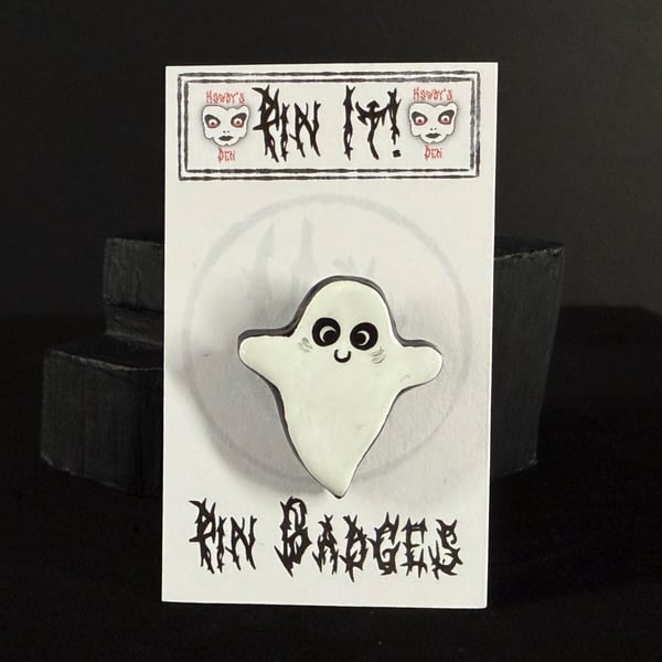 Pin It! Sheet Ghost Cold Porcelain Pin Badge 