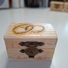 Mini hinged chest decoupage with wedding ring designs