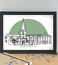 Buckingham Skyline Art Print - Image 2