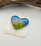 Standing Stones and Flowers Fused Glass Heart - Image 7