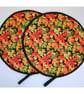 Aga Hob Lid Mat Pad Covers With Loop Surface Saver Autumn Leaves Orange Red - Image 1