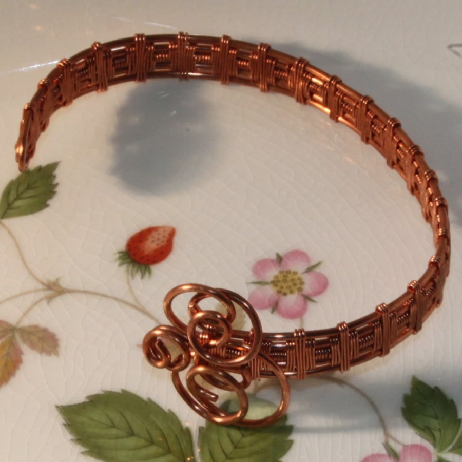 Classic copper wire wrapped bangle