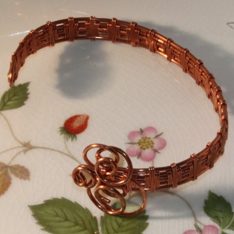 Classic copper wire wrapped bangle