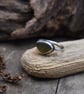 Sea Glass and Recycled Silver Ring, Size O, Rare Yellow Scottish Sea Glass - Image 5
