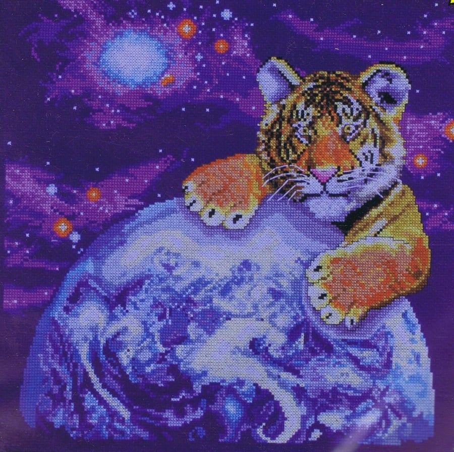 Bengal Tiger Cub Space Counted Cross Stitch Kit Design Works