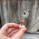 Felted Winter Wren - miniature handmade wool bird gift perfect for animal lover