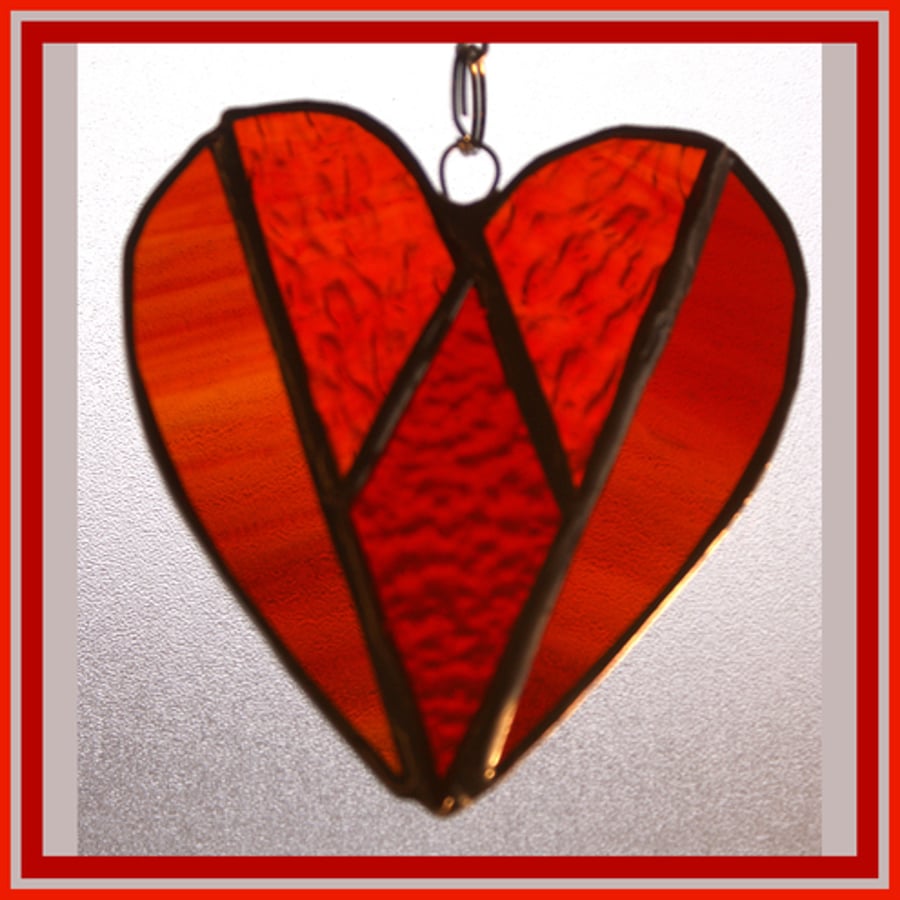 Love Heart (Diamond) 8cm - Stained Glass Suncatcher